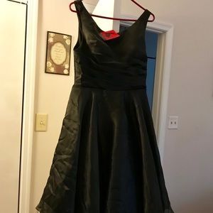 1950’s style Rockabilly Black satin dress. Size L